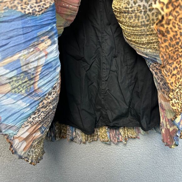 Patricia Wolf Skirt Small Western Broomstick Art to Wear Pleated Cheetah Print - Picture 7 of 12